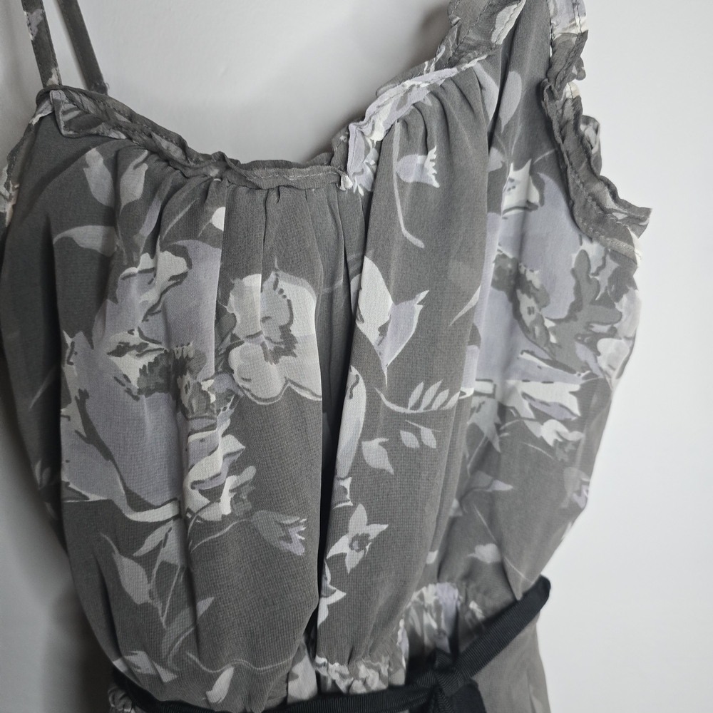 American Eagle Outfitters Y2K Gray Floral Dress, Size 2 - Picture 3 of 7